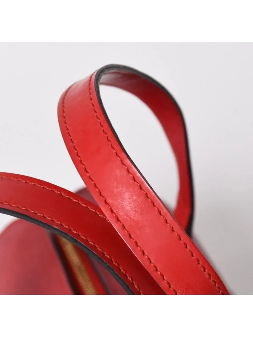 Louis Vuitton Soufflot Handbag Epi Leather Red Gold